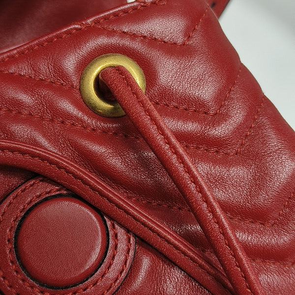 GG Marmont Super Mini Quilted Calfskin Red