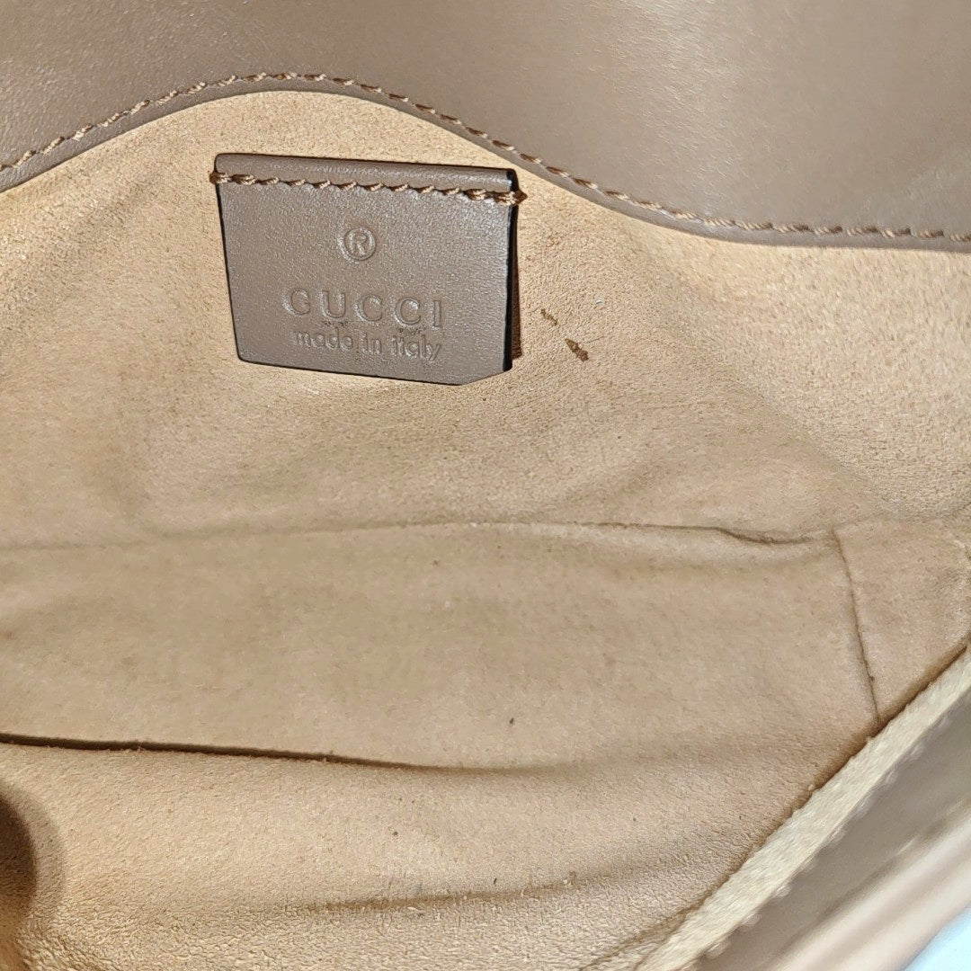 GG Marmont Mini Quilted Calfskin Beige