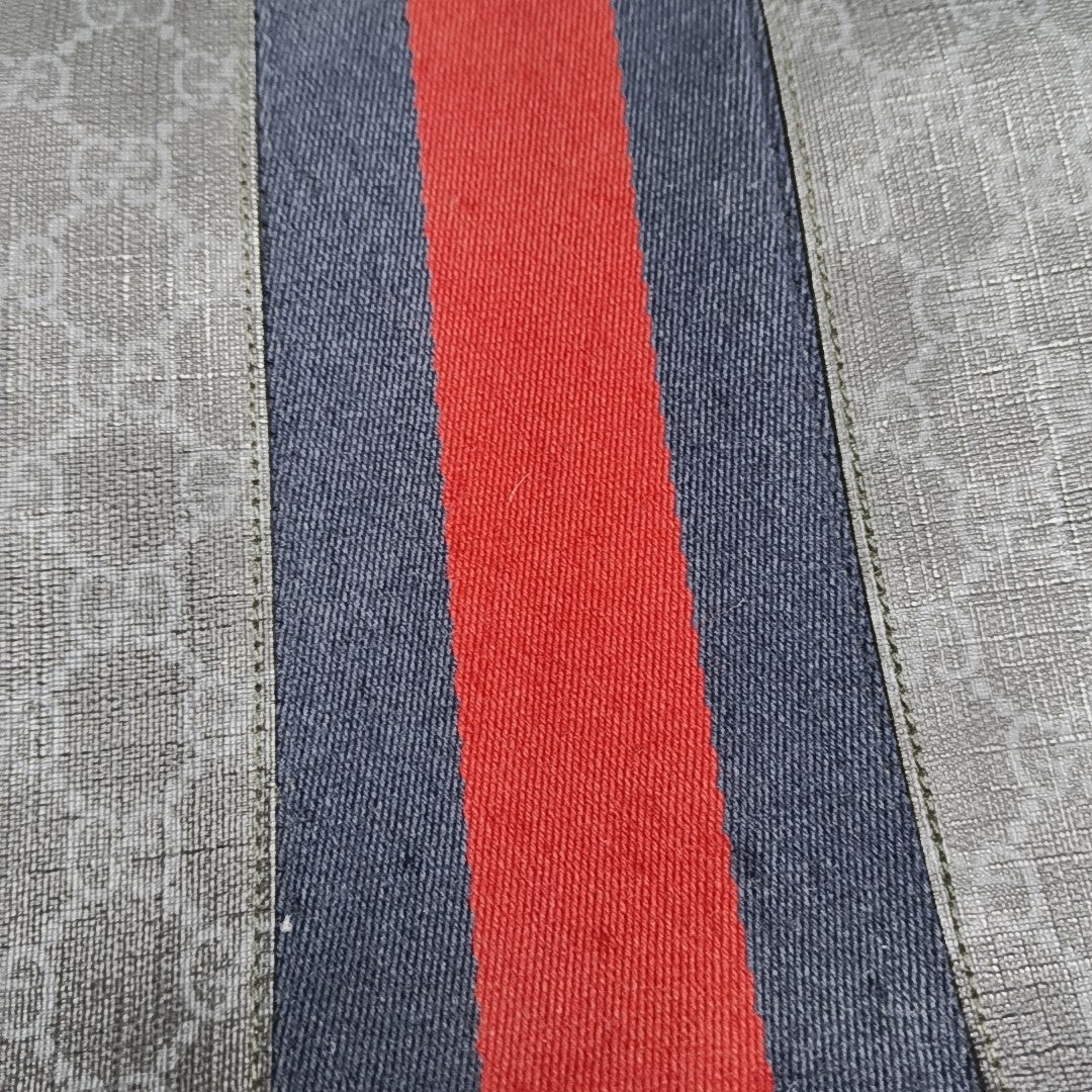 GG Supreme Monogram Coated Canvas Gray