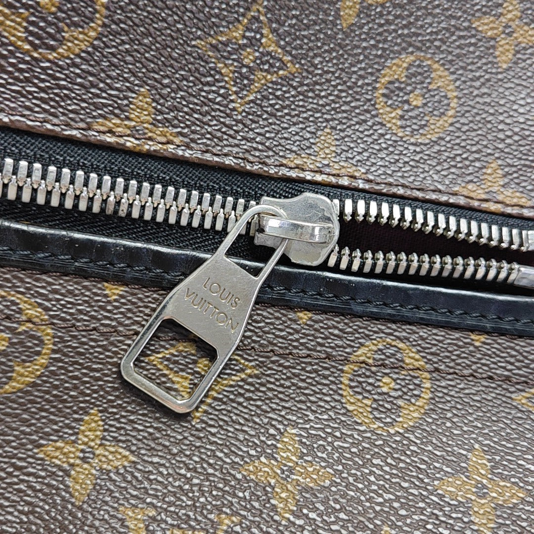BASS MM Monogram Coated Canvas Brown