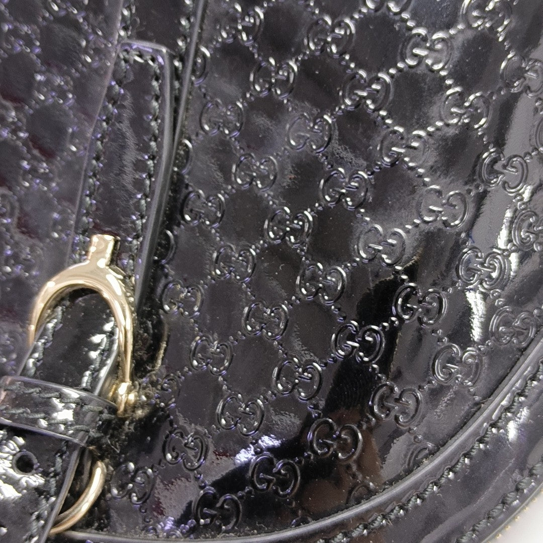 Microguccissima Monogram Patent Leather Black