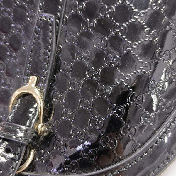 Microguccissima Monogram Patent Leather Black