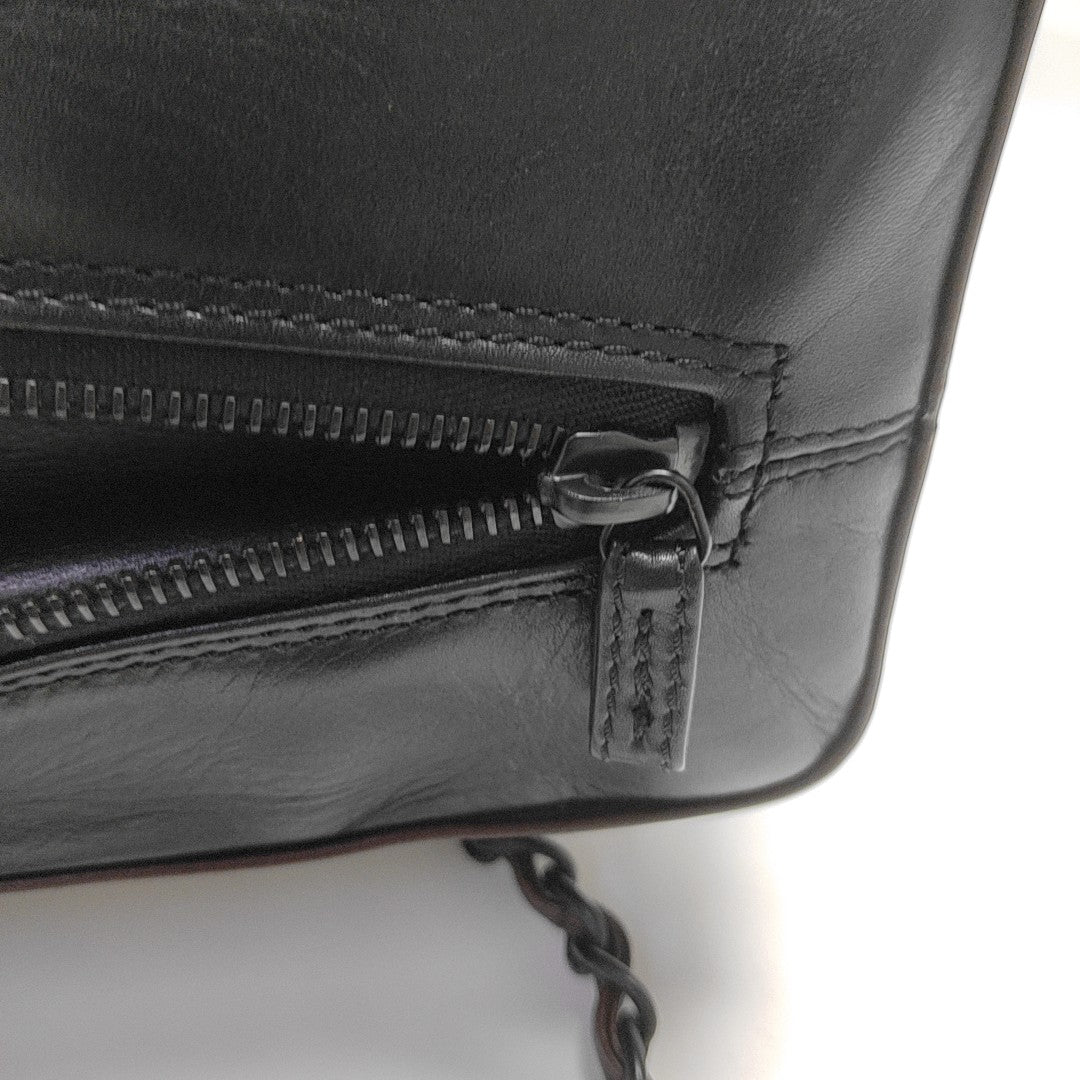 Calfskin Top Handle Bag Black