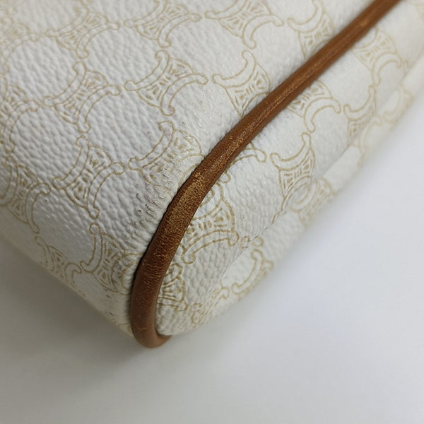 Quilted Coated Canvas Shoulder Bag White
