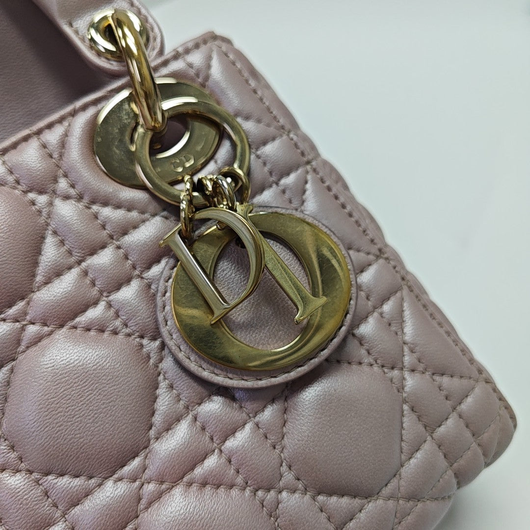 Lady Dior Mini Cannage Lambskin Pink