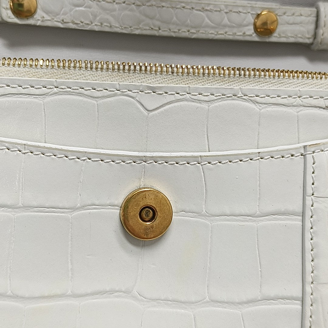 Hourglass Wallet On Chain Mini Calfskin White