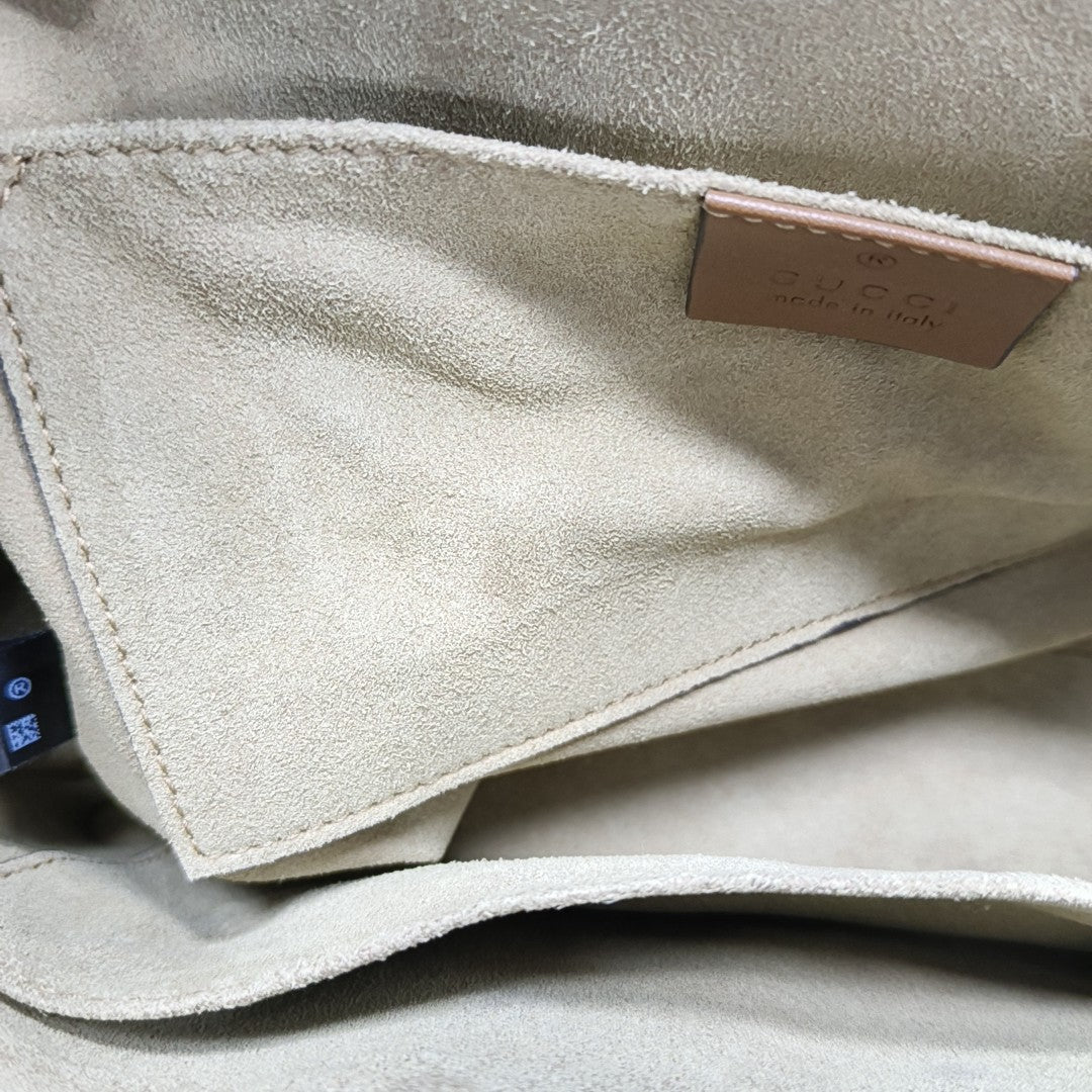 Padlock Small Monogram Coated Canvas Beige