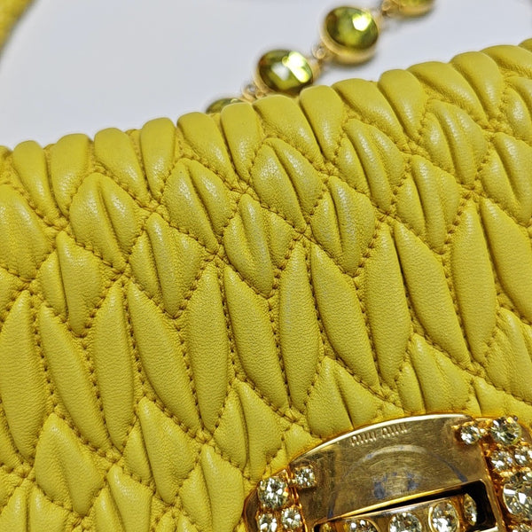 Crystal Quilted Lambskin Yellow
