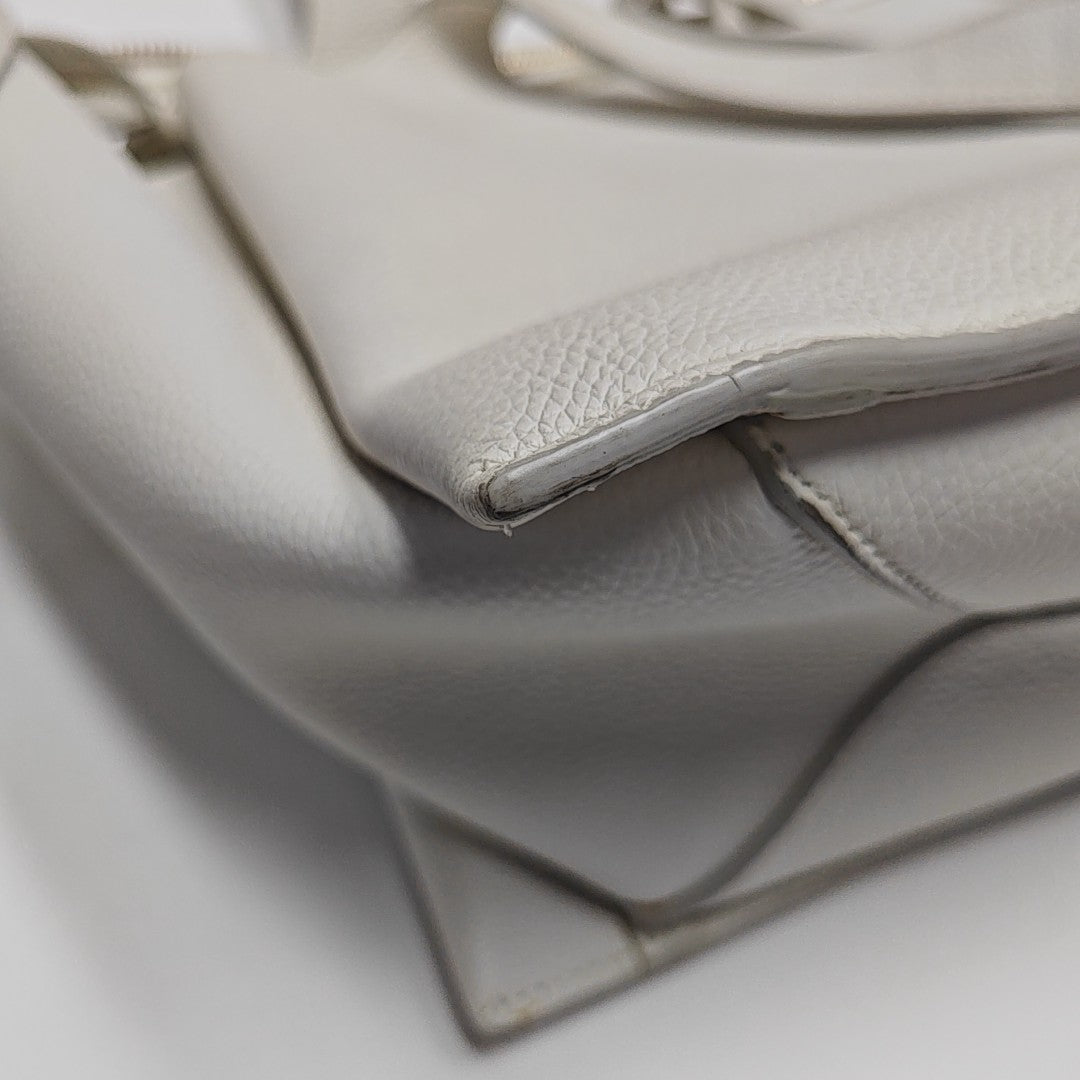 TRI FOLD Calfskin White