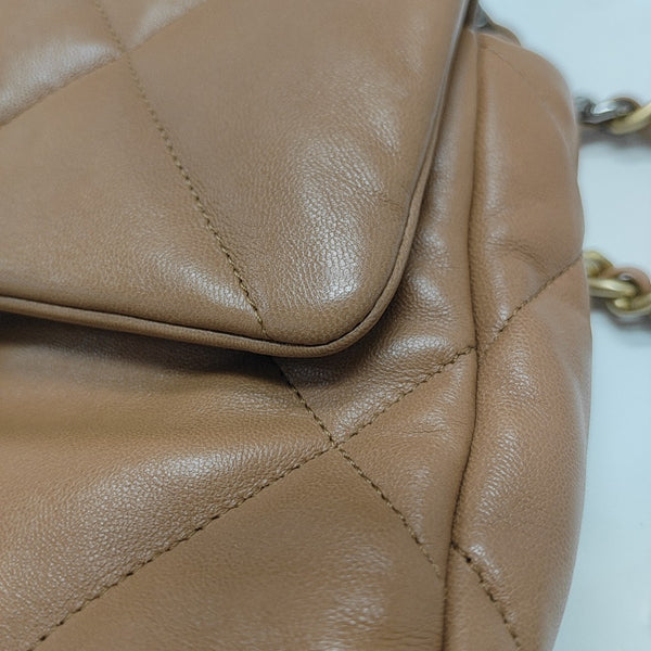 CHANEL 19 Small Quilted Lambskin Brown