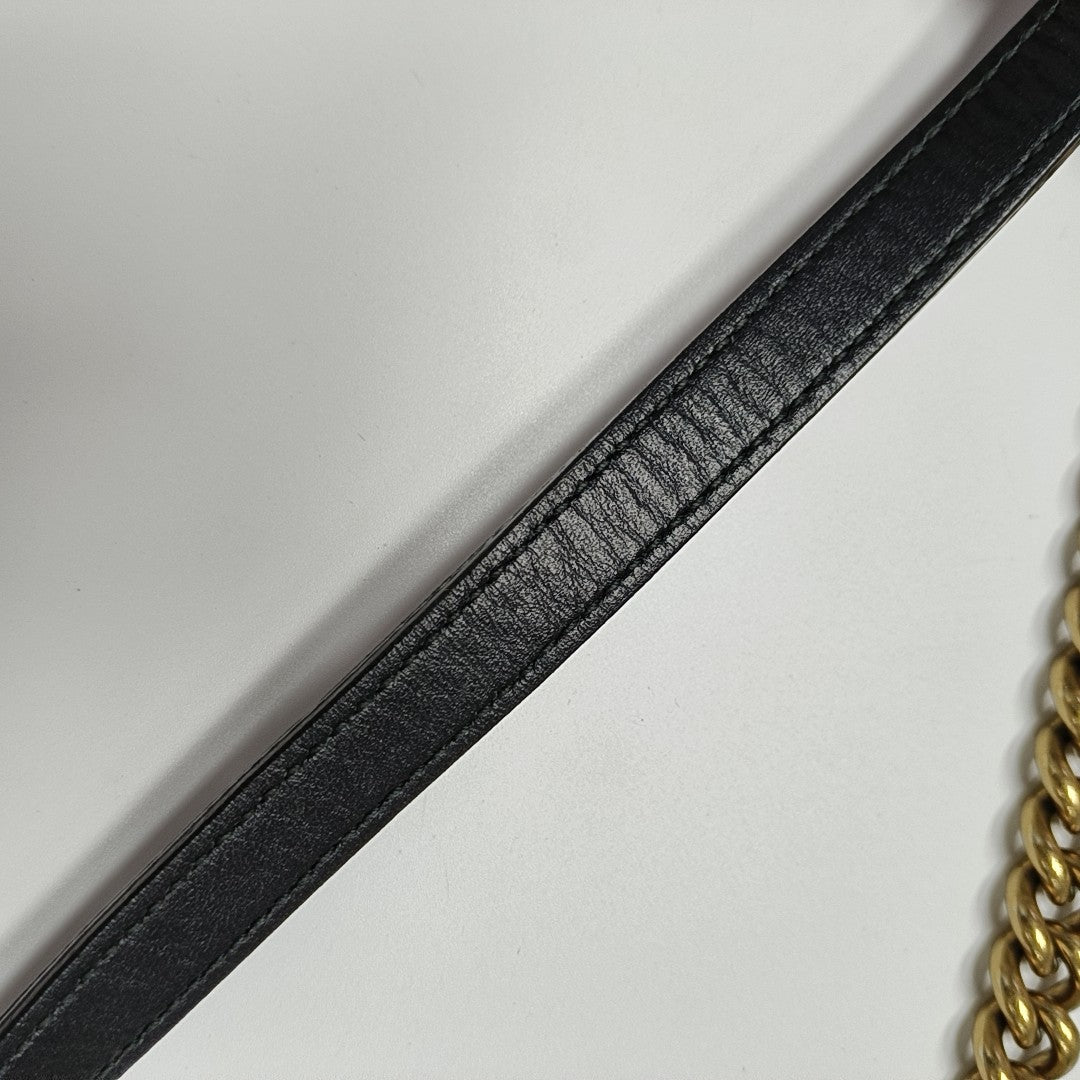 GG Marmont Small Quilted Calfskin Black