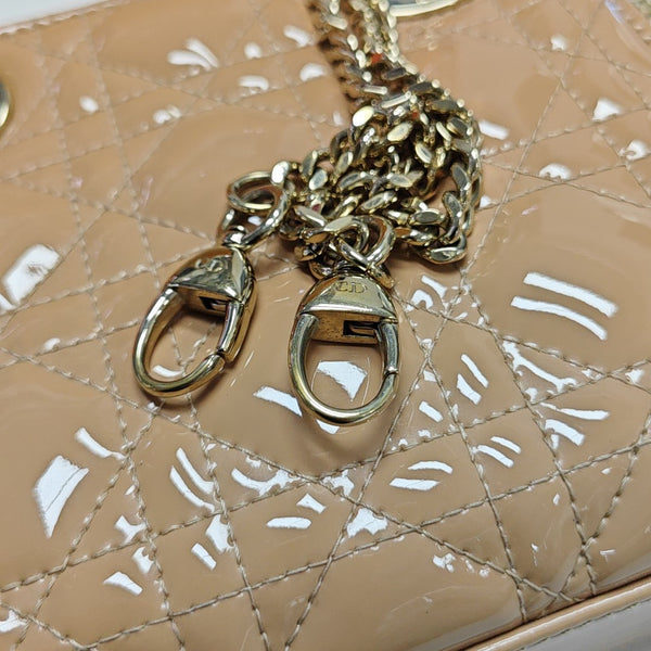 Lady Dior Mini Cannage Patent Leather Pink
