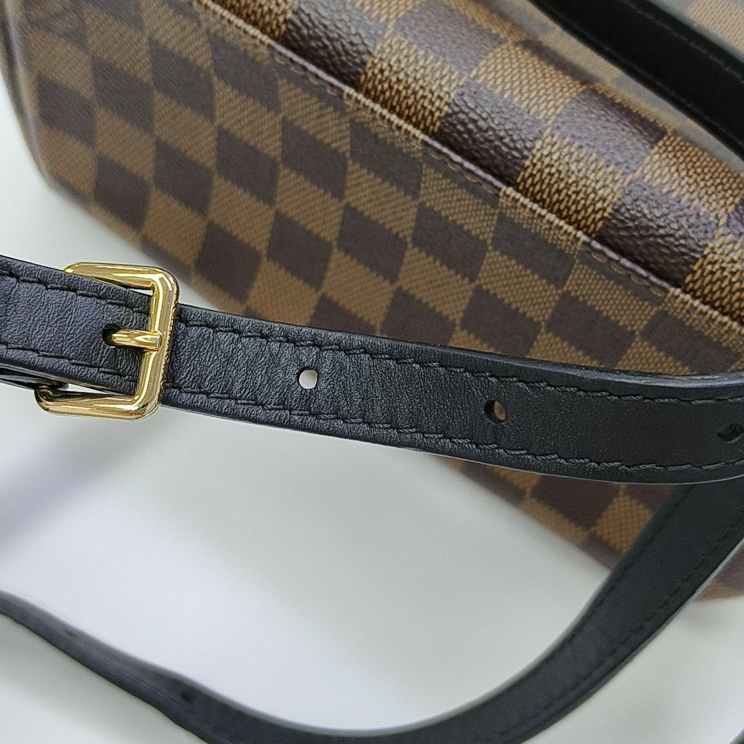 CLAPTON Damier Ebene Coated Canvas Brown