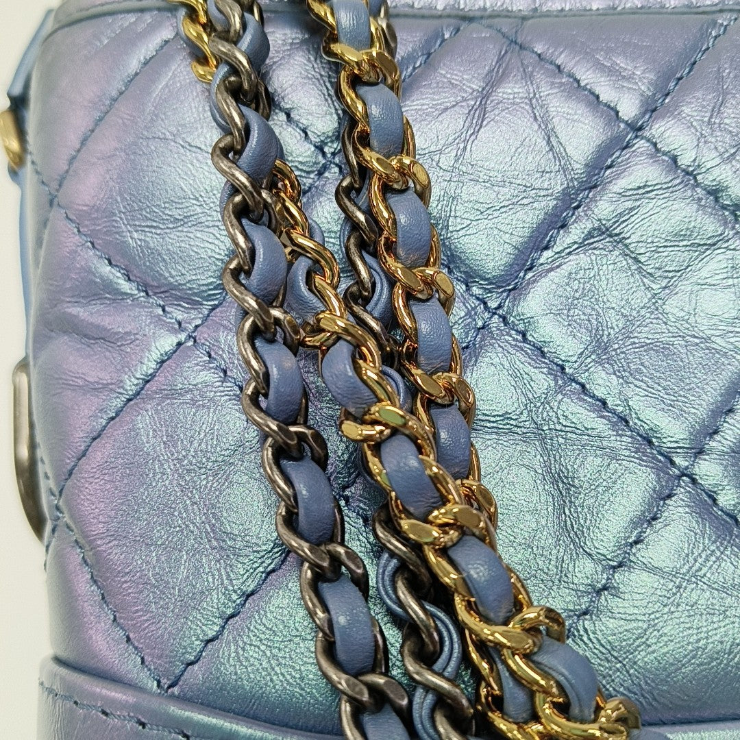 GABRIELLE Small Quilted Calfskin Metallic