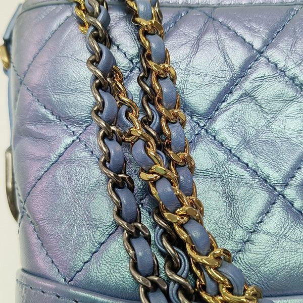 GABRIELLE Small Quilted Calfskin Metallic
