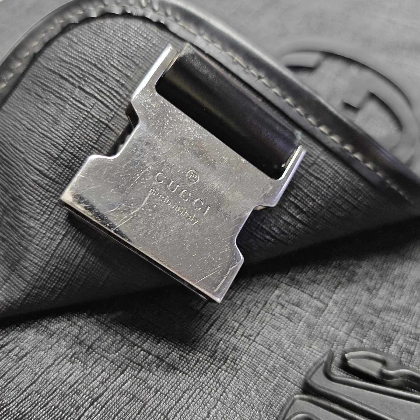 Coated Canvas Crossbody Bag Black