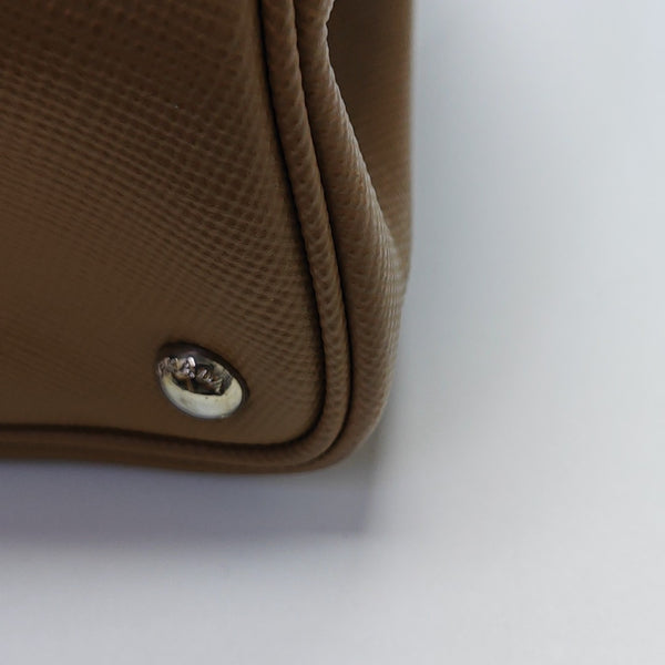 Saffiano Calfskin Shoulder Bag Brown