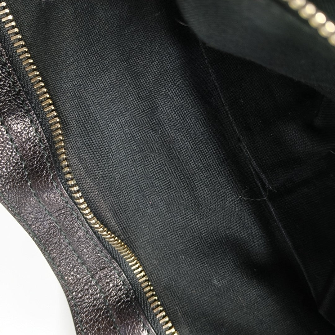 Classic Metallic Edge City Medium Lambskin Black