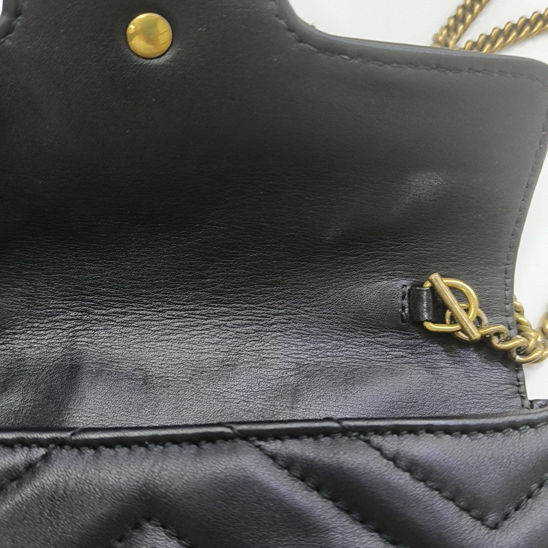 GG Marmont Mini Quilted Calfskin Black