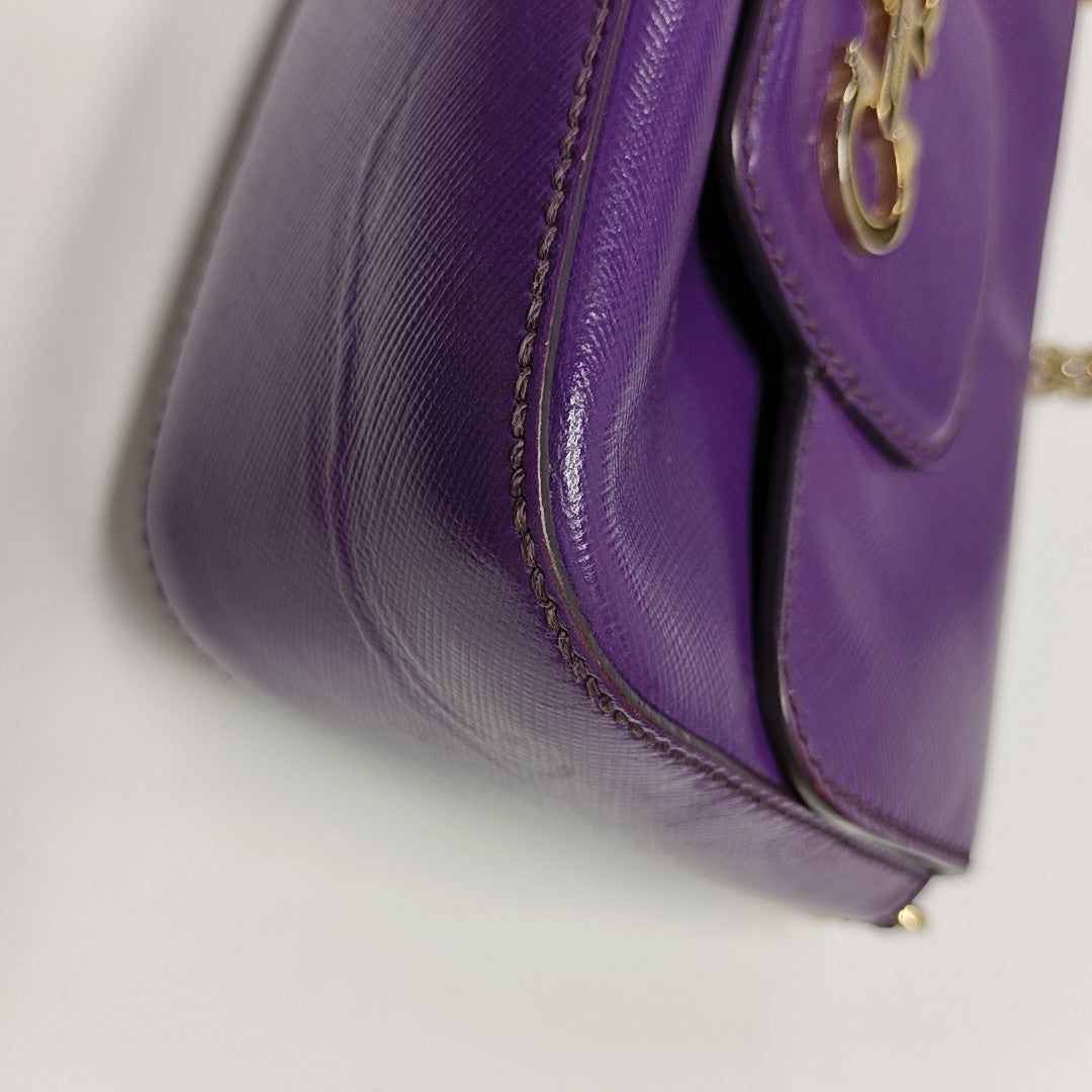 Calfskin Shoulder Bag Purple