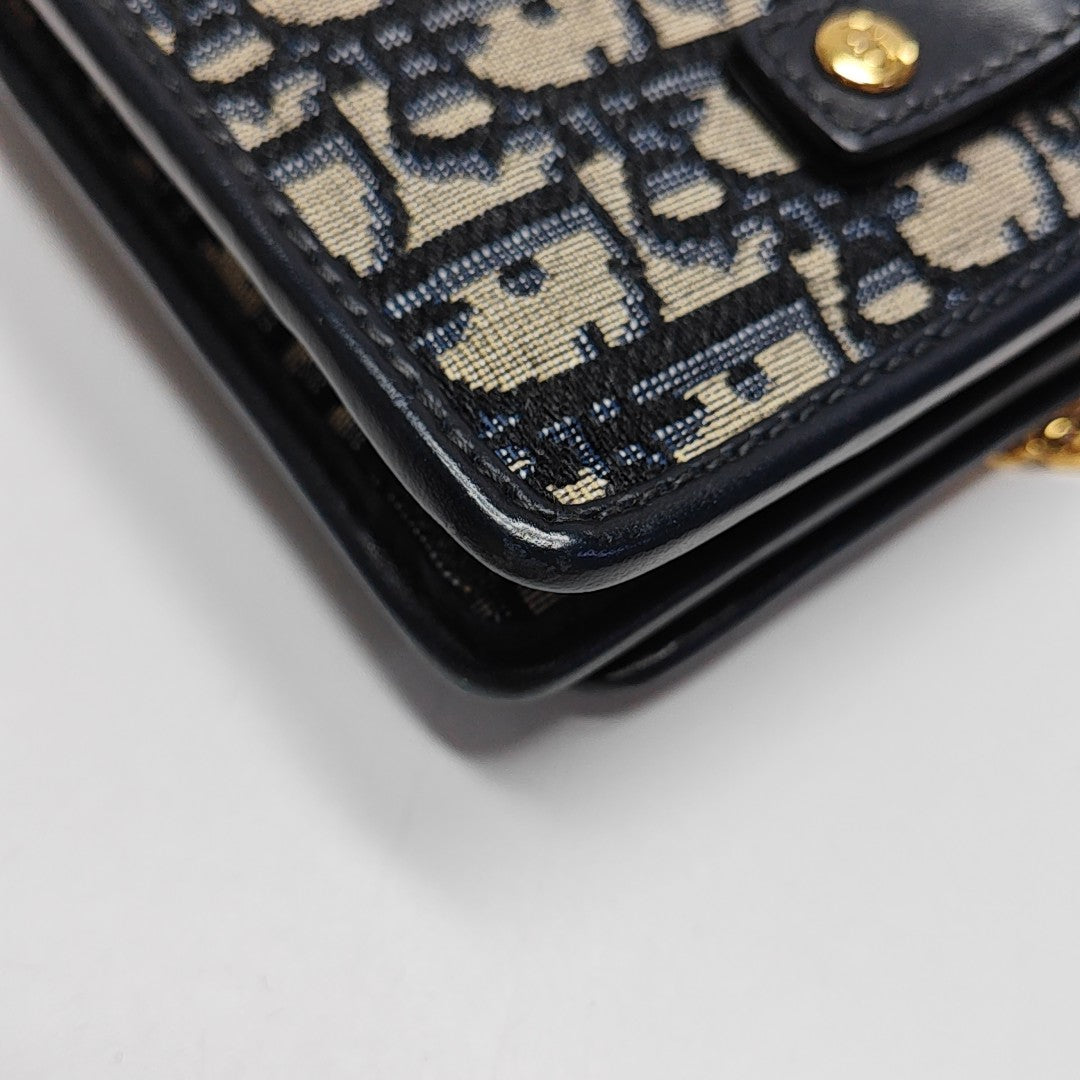 30 Montaigne Mini Oblique Canvas Blue