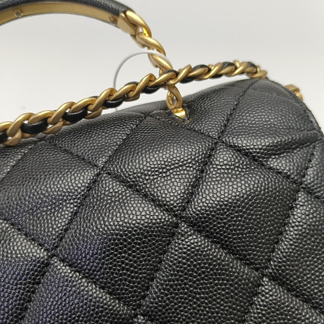 Carry Me Mini Quilted Grained Calfskin Black