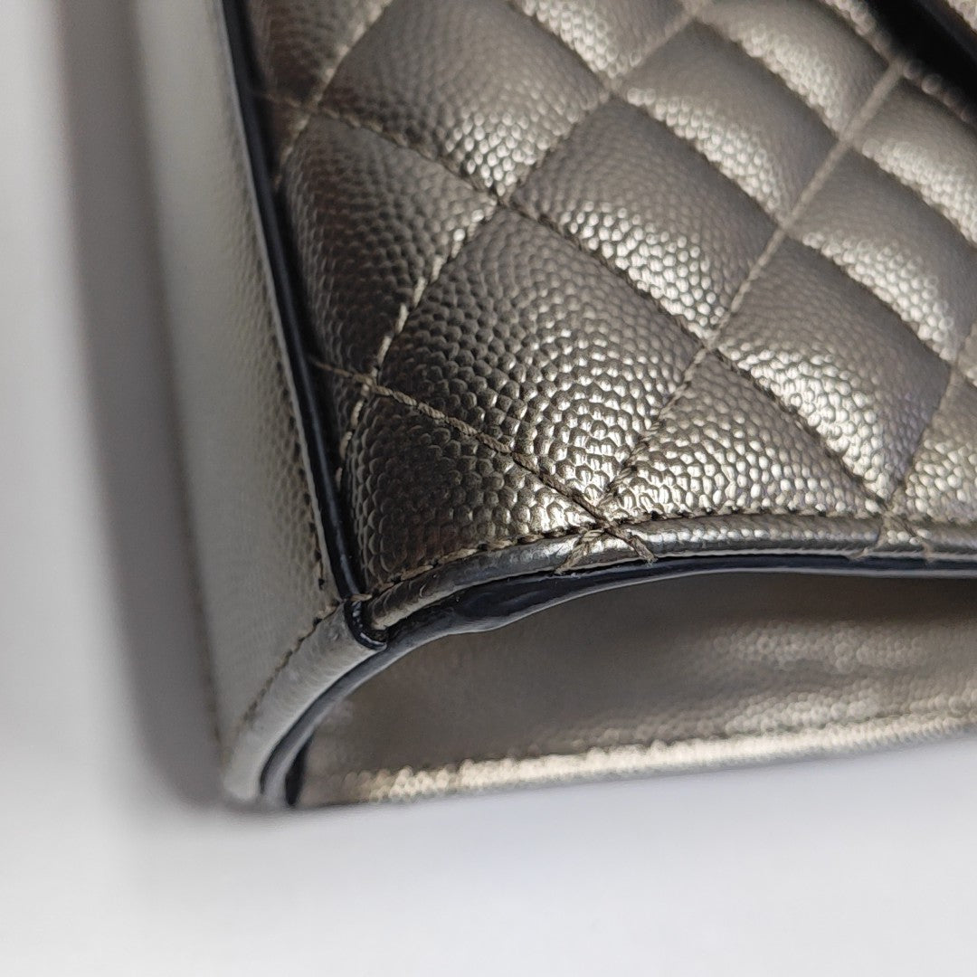 ENVELOPE Medium Chevron Calfskin Beige