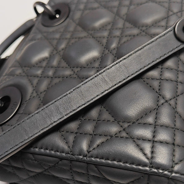 Lady Dior Mini Cannage Calfskin Black