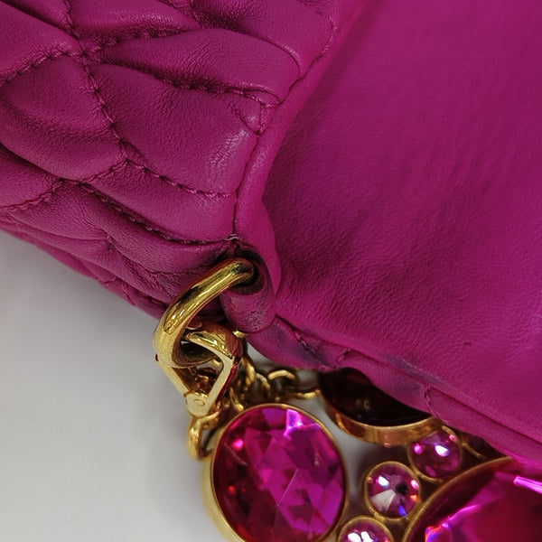 Crystal Quilted Lambskin Red