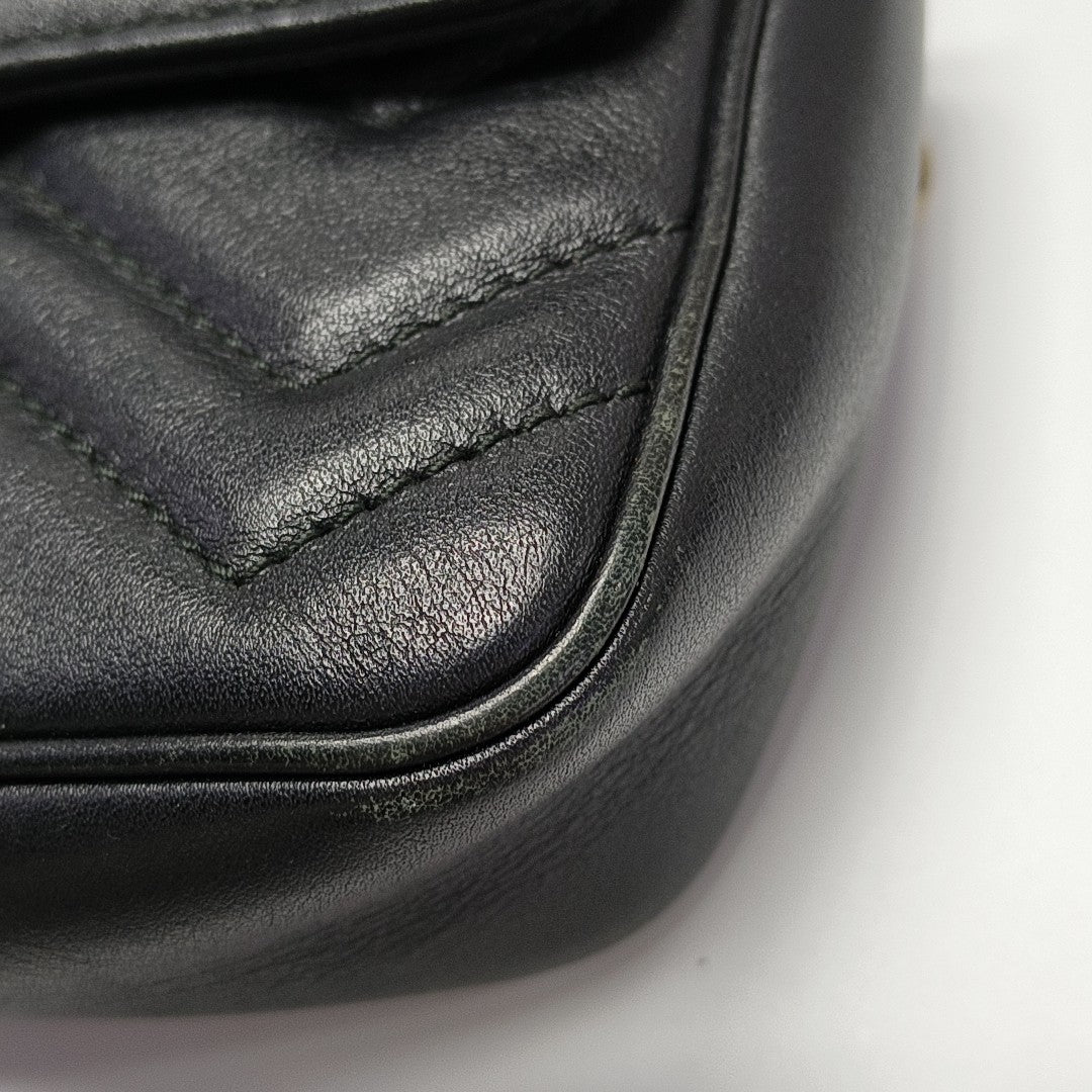 GG Marmont Mini Quilted Calfskin Black