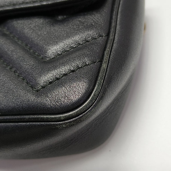 GG Marmont Mini Quilted Calfskin Black