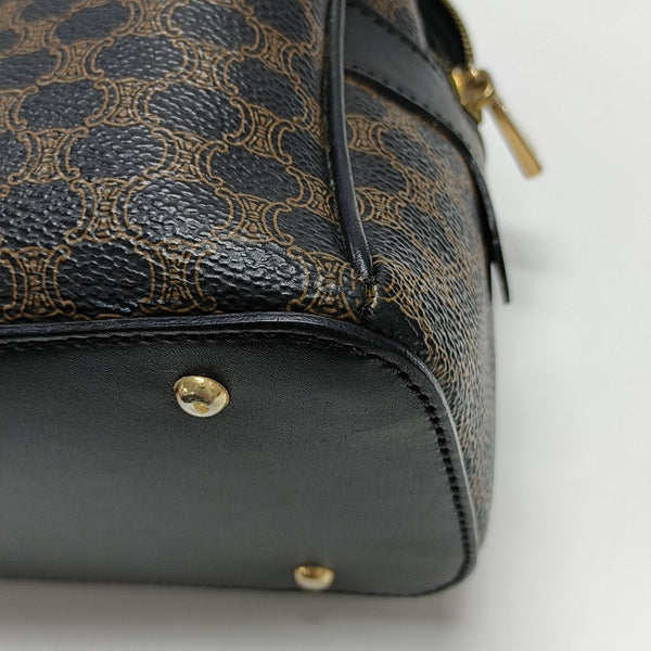 Coated Canvas Top Handle Bag Black