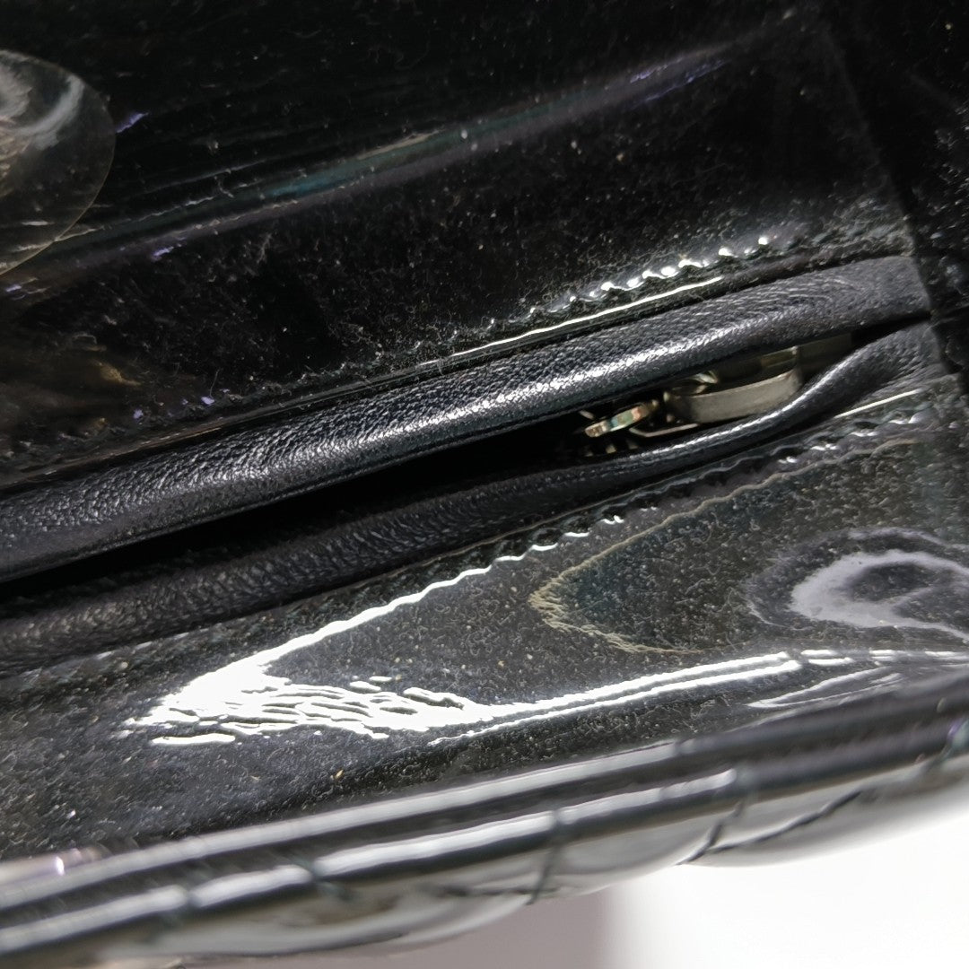Lady Dior Large Cannage Patent Leather Black