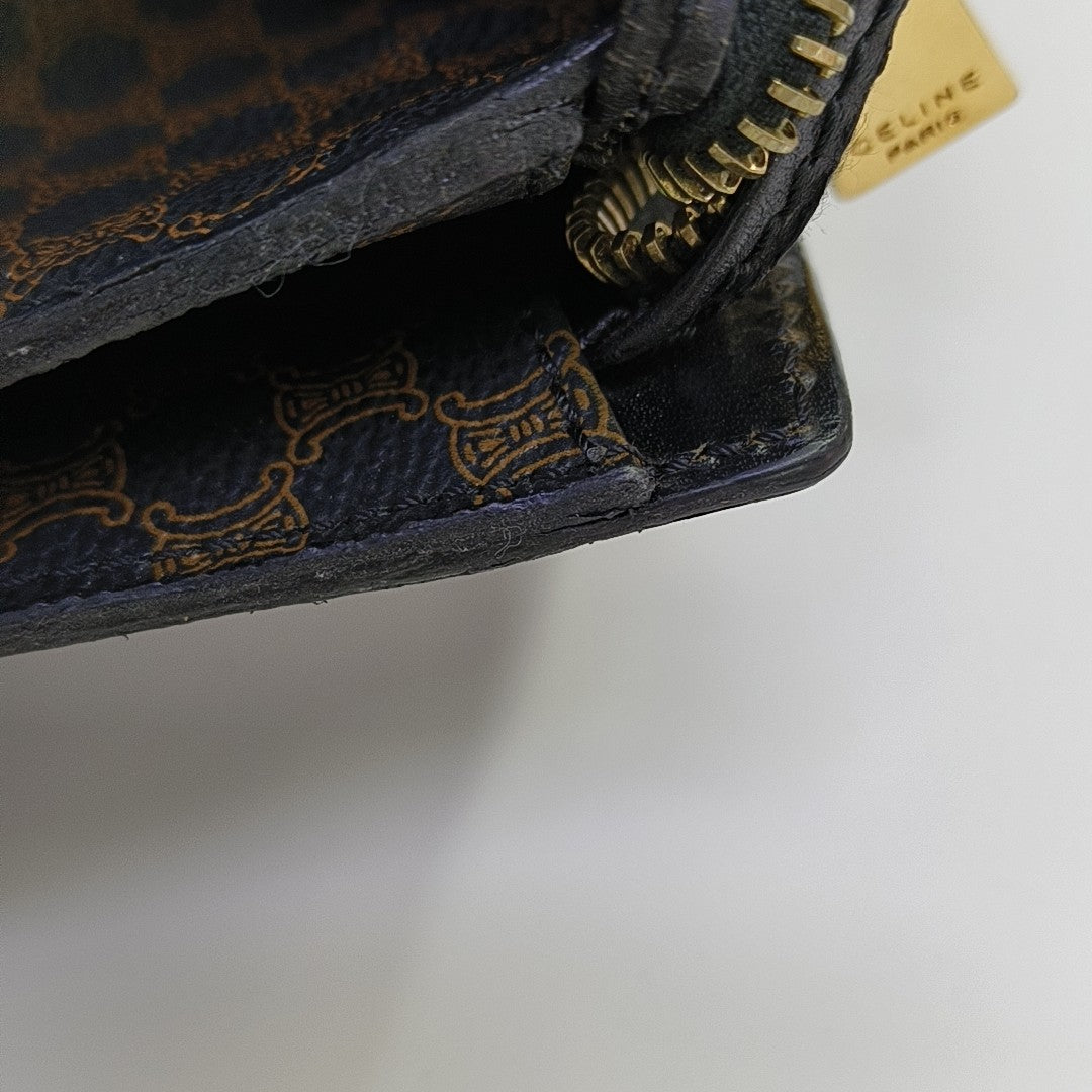 Coated Canvas Shoulder Bag Brown
