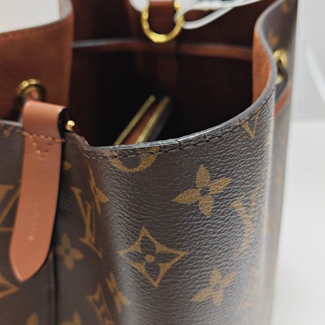 NÉONOÉ MM Monogram Coated Canvas Brown