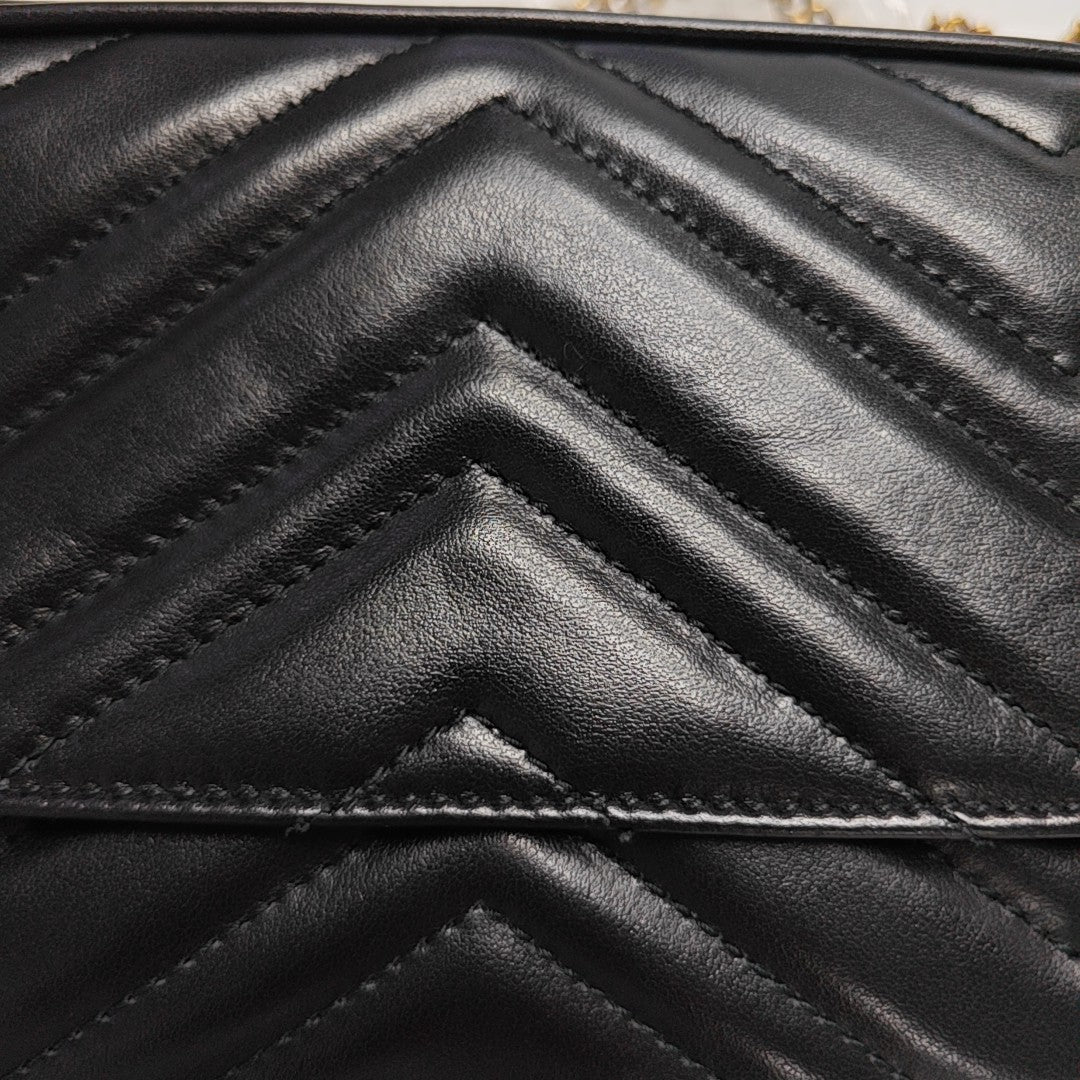 GG Marmont Mini Quilted Calfskin Black