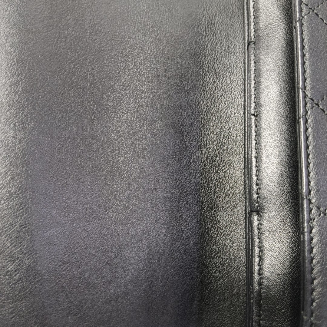 Quilted Calfskin Shoulder Bag Black