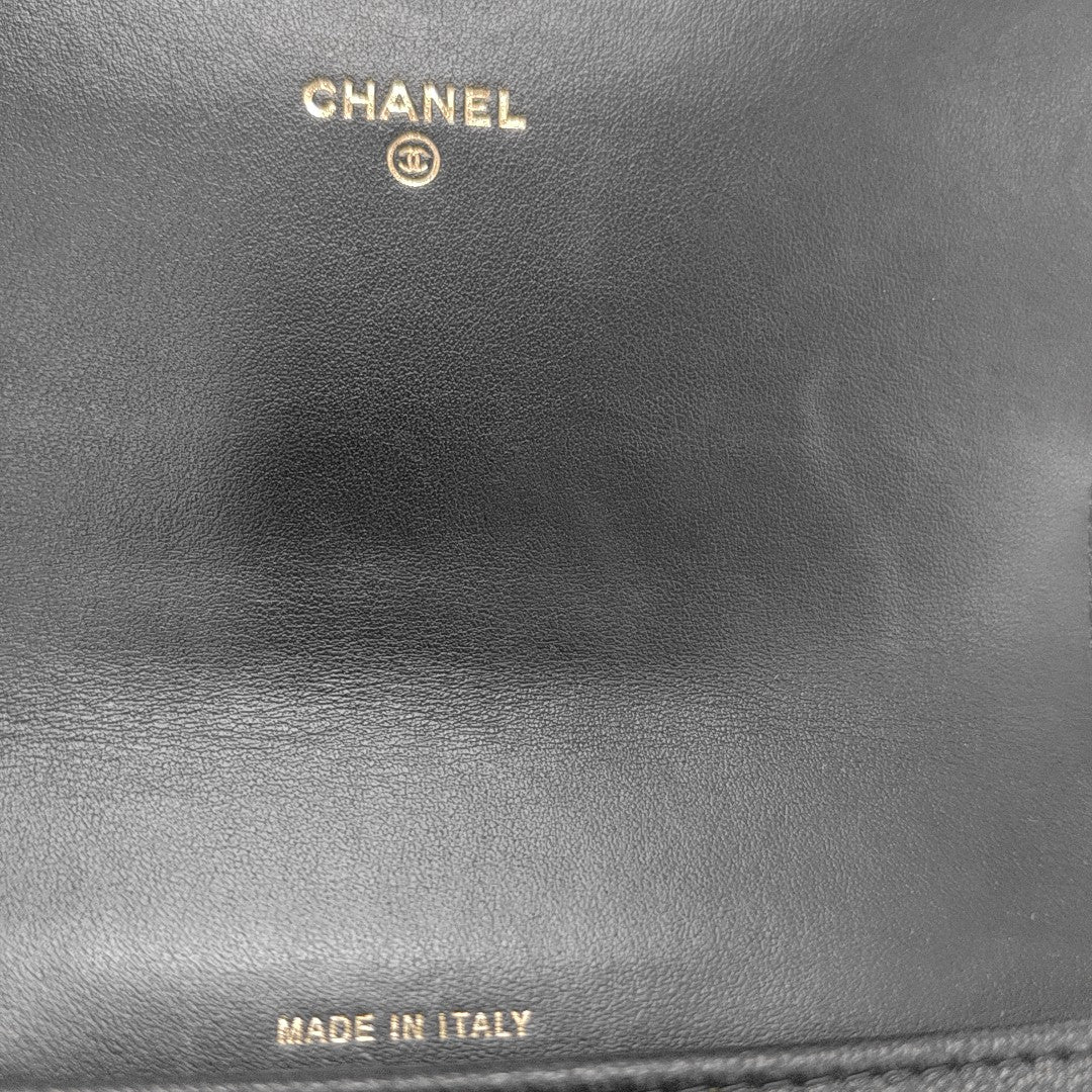 BOY CHANEL Mini Quilted Grained Calfskin Black