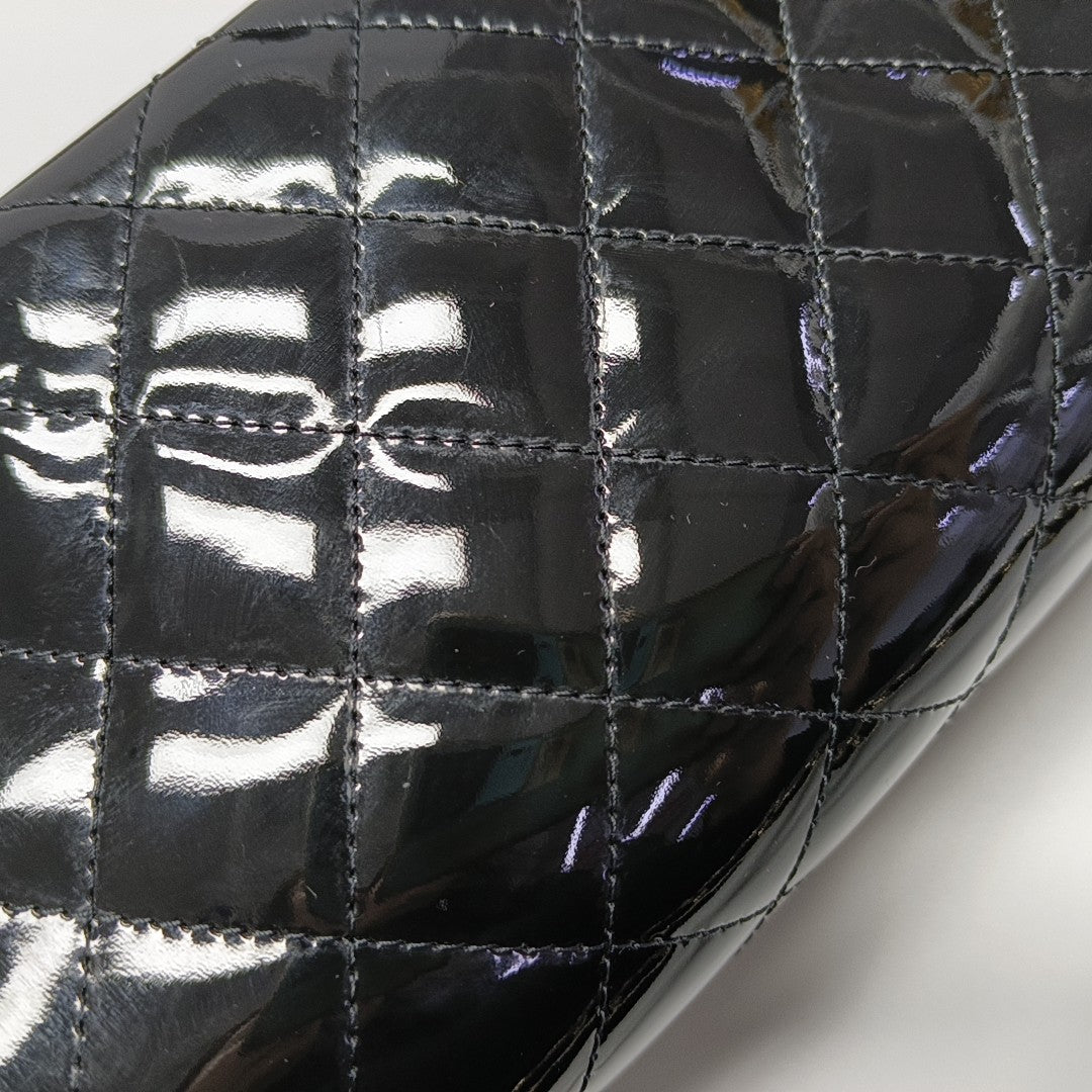 Quilted Patent Leather Black