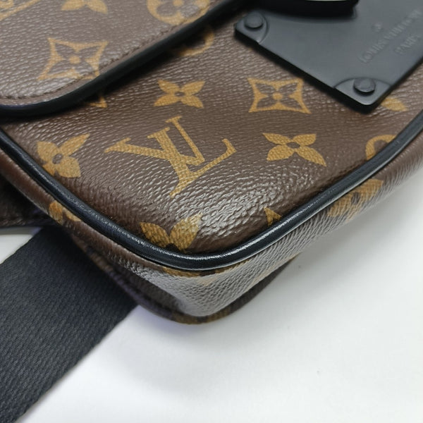 S LOCK Monogram Coated Canvas Brown