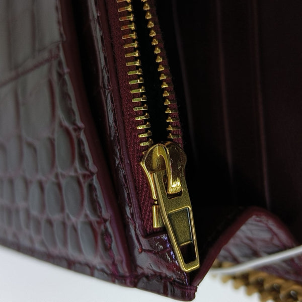 Hourglass Wallet On Chain Mini Calfskin Red