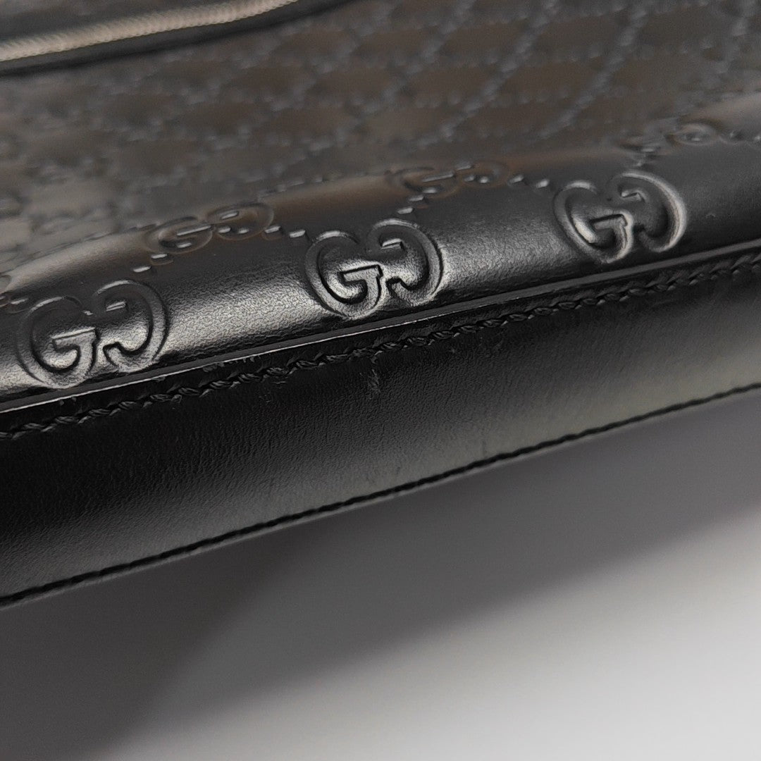 Signature Medium Monogram Calfskin Black
