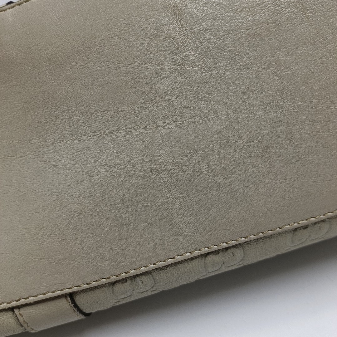 Abbey Monogram Calfskin White