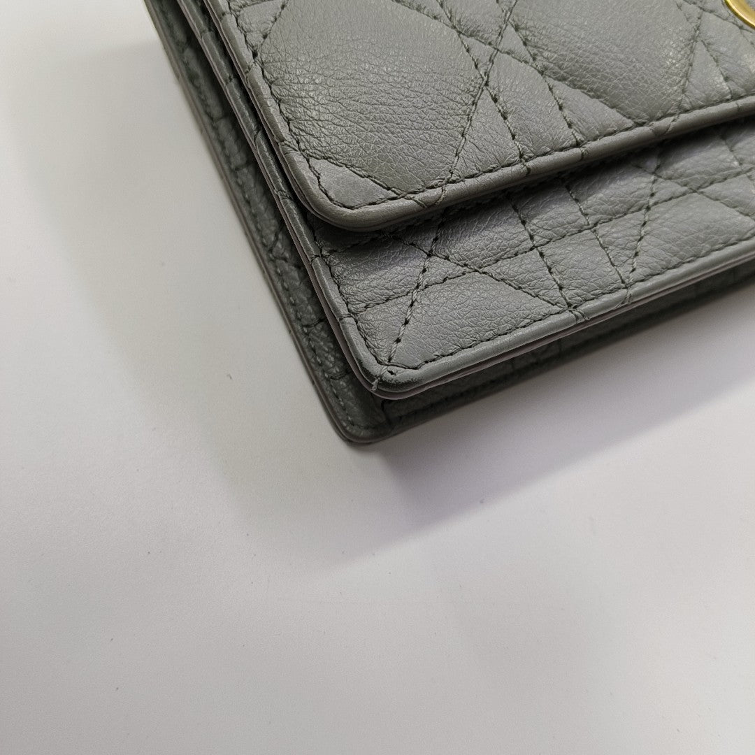 Dior Caro Small Cannage Calfskin Gray