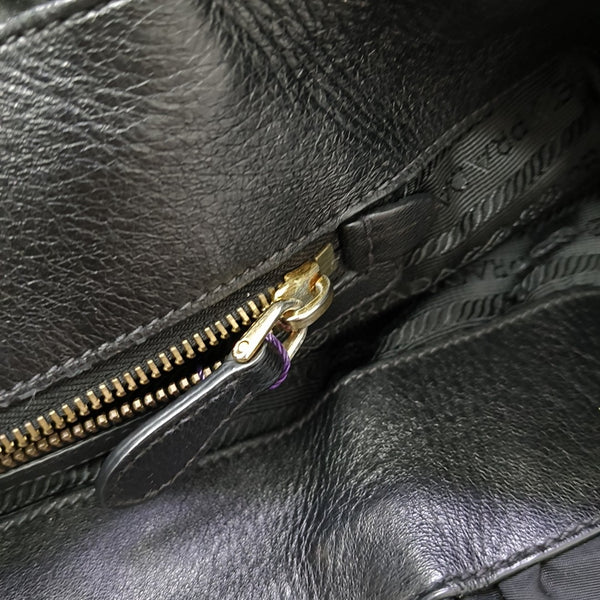 Nylon Top Handle Bag Black