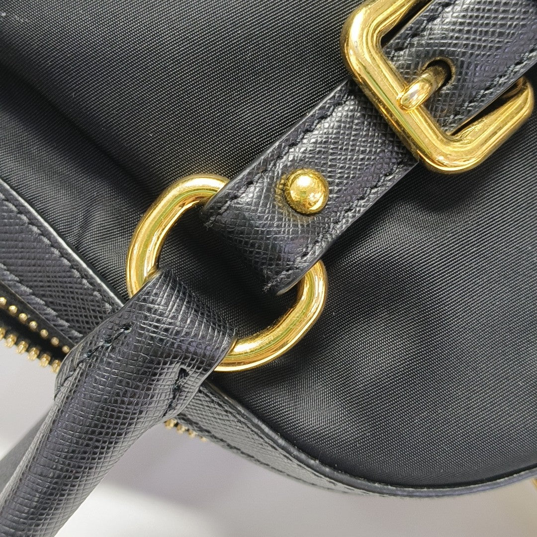 Canvas Top Handle Bag Black
