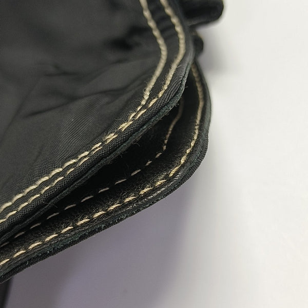Quilted Nylon Top Handle Bag Black