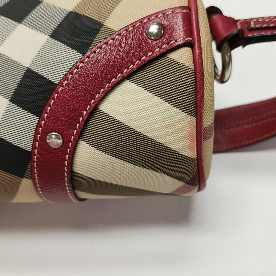 Coated Canvas Top Handle Bag Beige