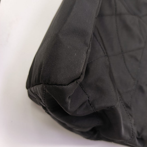 Quilted Nylon Tote Bag Black