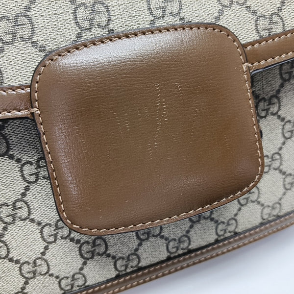 Horsebit 1955 Medium Monogram Coated Canvas Beige
